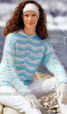 Женский вязаный пуловер спицами с описанием