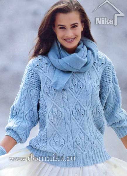 женский свитер спицами фото