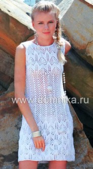 Белое ажурное платье