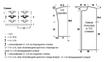 кардиган для полных женщин схема вязания крючком