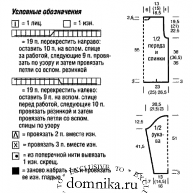 Модный вязаный свитер с косами схема спицами