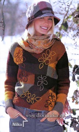 свитер спицами на осень