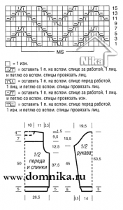 мужской свитер спицами схема