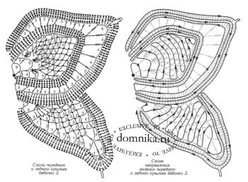 вязаные бабочки крючком схемы