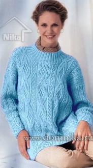 Вязаный женский свитер с узорами