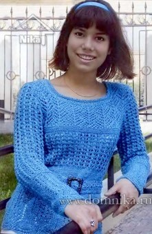 Вяжем спицами пуловер с ажурными узорами
