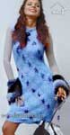 Голубое платье с ажурными ромбами