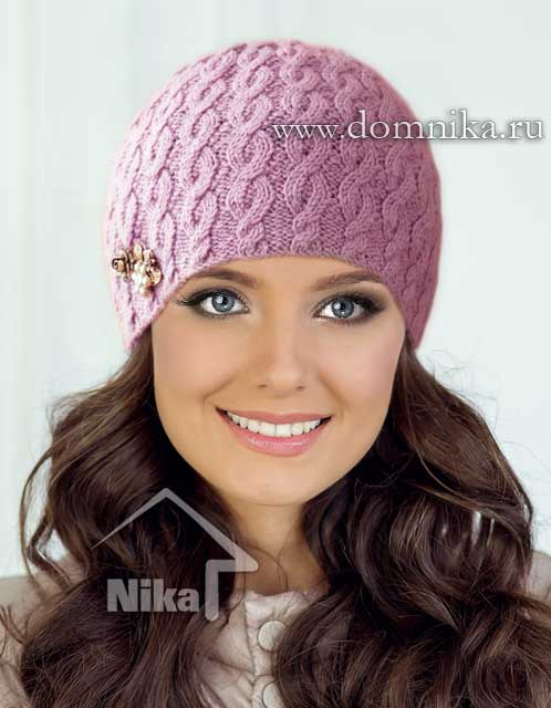 18 моделей женских шапок вязаных спицами косами со схемами, описанием и видео мк