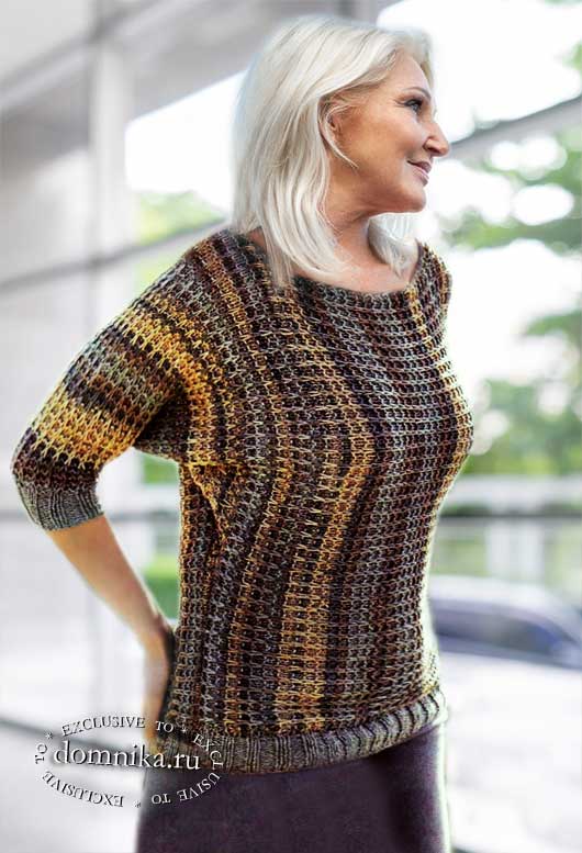 Стильный пуловер для дам пожилого возраста