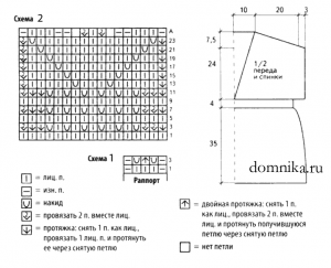 схема вязания жилета для полных женщин